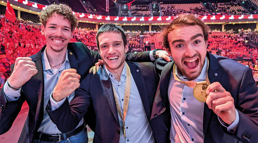 r. v.l. Christoph Auer, Jonas David Hofer und Raffael Stenico