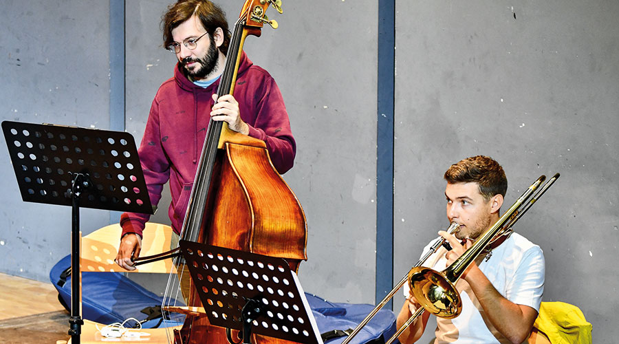 v. l.: Claudio Cavallin (Kontrabass) und Philipp Götsch aus Naturns (Posaune)