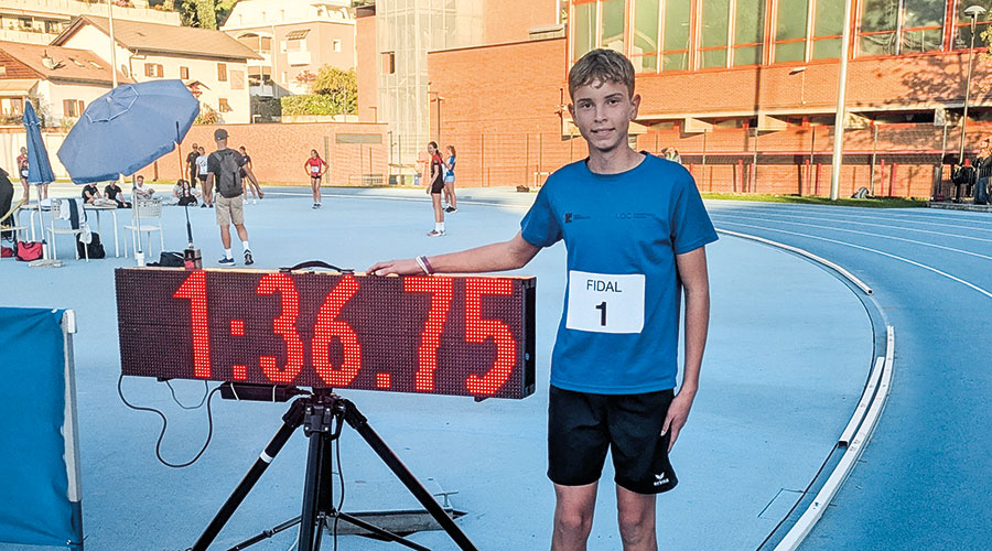 Daniel Moriggl nach dem 600 m Lauf
