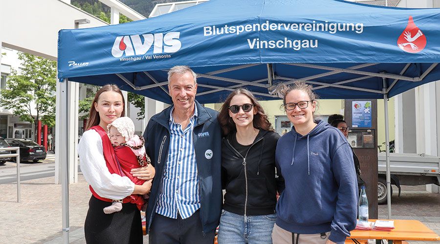 Blutspender AVIS: Karin Wallnöfer, Roland  Wallnöfer, Sabine Schwalt, Marion Viertler