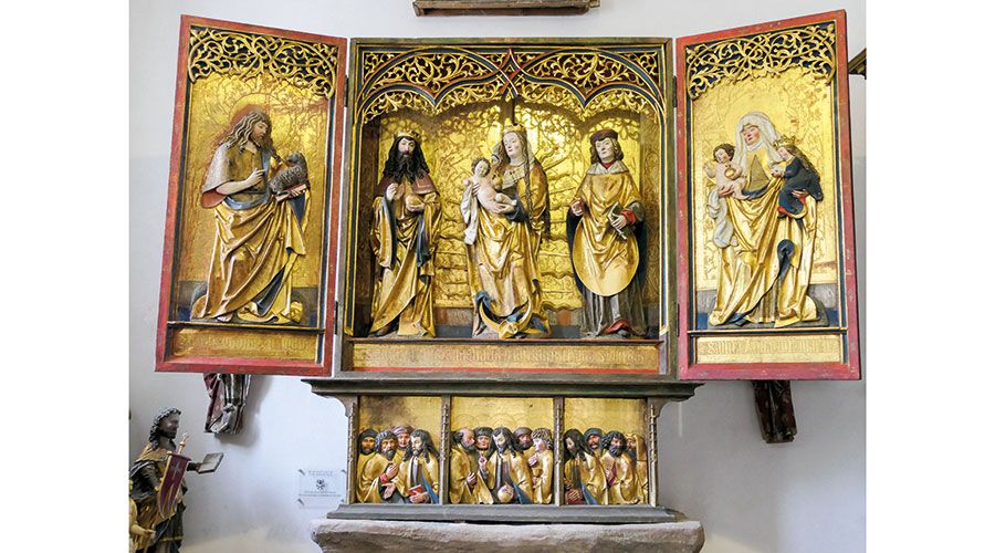 Flügelaltar mit den Heiligen Luzius, Maria und Florinus