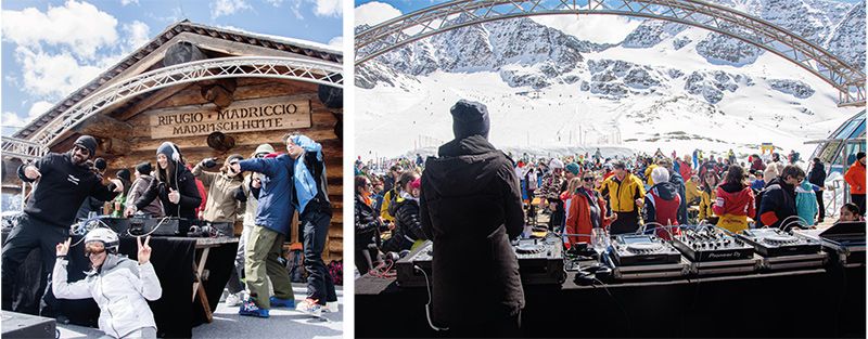 Am Ostersonntag herrschte bei der Openair-Party vor der Madritschhütte hoch über Sulden eine  Bombestimmung mit Musik von Diane ENA, DJ Bugs Bunny und Carol Sax Live