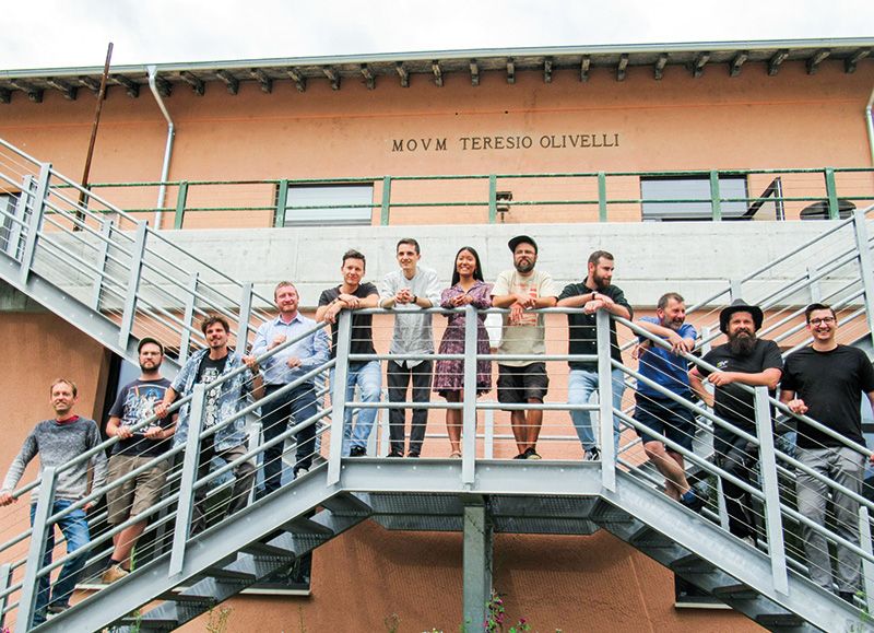 Einige Mitglieder der beiden Arbeitsgruppen: v. l. Andreas Sölva, Philip Unterholzner, Markus Mair, Hannes Götsch, Marco Telfser, Max Calanducci, Ghali Egger, Paul Kofler, Martin Tschenett, Christoph Drechsler, Stefan Miglioranza und Thomas Bauer