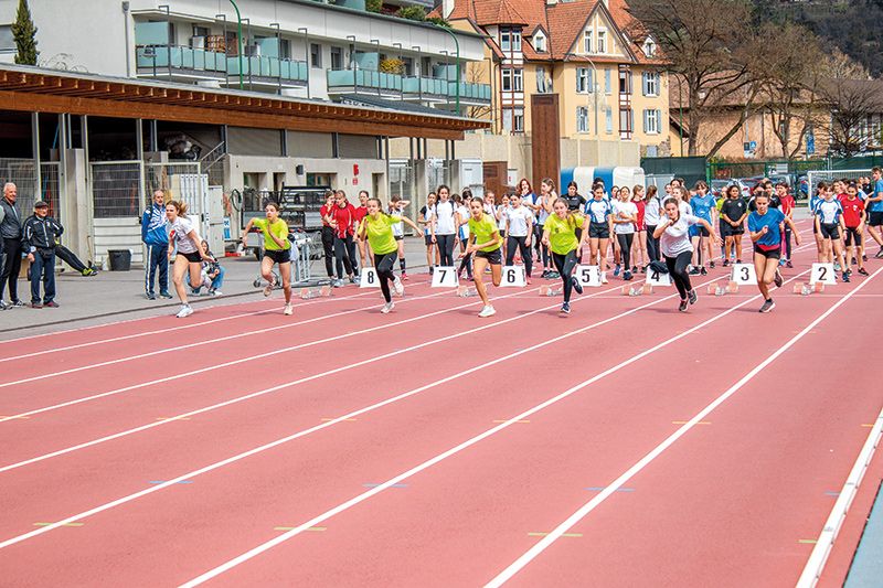 Hanna, Sofia und Rania beim Start 60 m