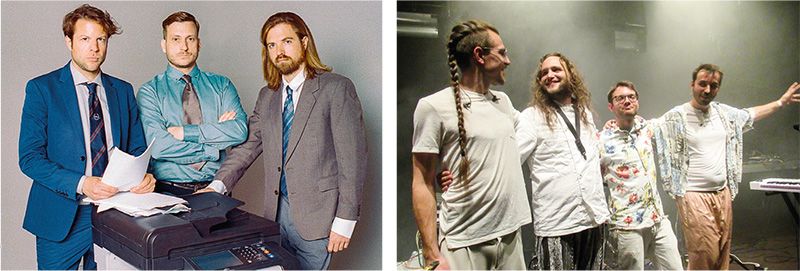 „Brandt Brauer Frick“ und die vier Musiker aus Schlanders bzw. Wien von „Drahthaus“