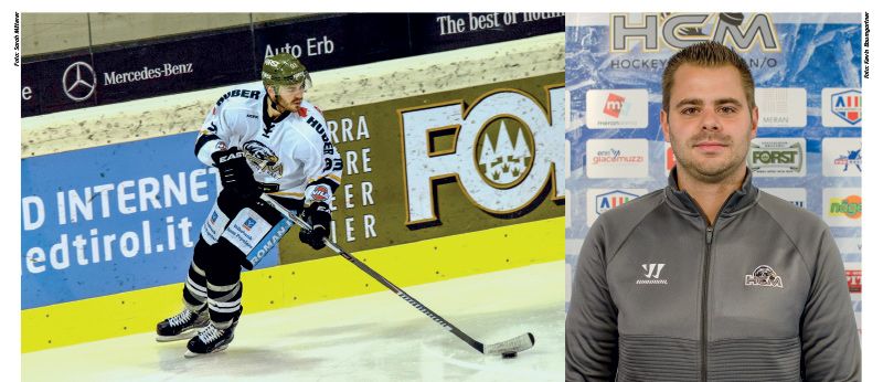 Stefan Kobler im Trikot des HC Meran Pircher; rechts:Stefan Kobler, der Vinschger, der in Meran die Fäden zieht.
