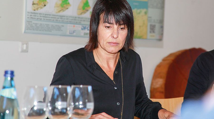 Maria Unterfrauner, Marketingleiterin bei holzius, erläuterte die Baumaterialien und die Bauschritte für die „Parkhütte“