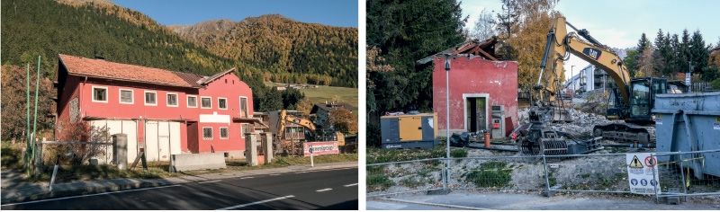 Das ANAS Haus in Reschen, der Abriss des ANAS-Hauses in St. Valentin