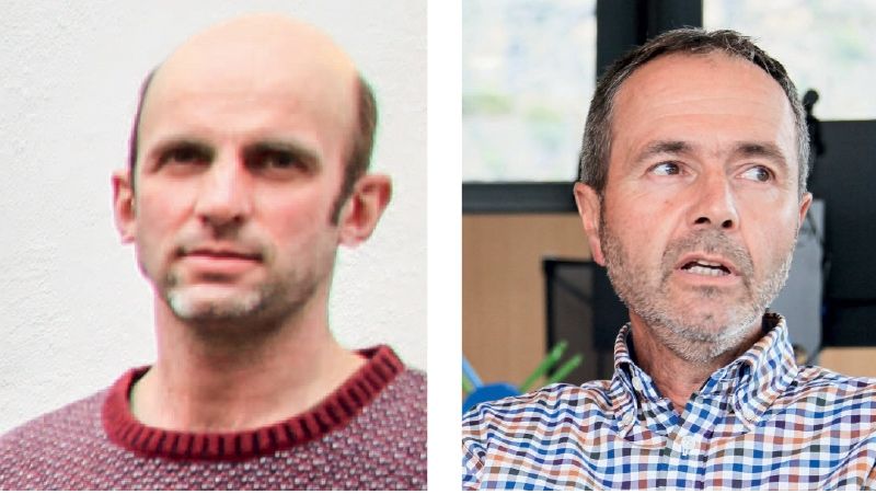 Biogrünlandbauer Günther Wallnöfer und VIP-Obmann Thomas Oberhofer: Wesentlich weniger Probleme durch Zusammenarbeit
