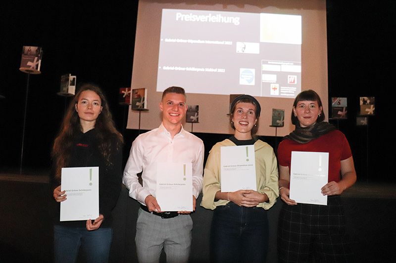 v. l. Die Preisträger:  Miriam Schwienbacher (Katharina Lamprecht fehlte krankheitsbedingt), Moritz Florian (Aaron Munter fehlte aus Studiengründen), Paulina Metzscher und Helena Weise