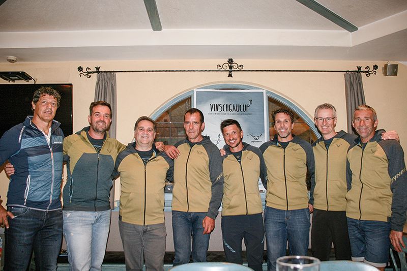 v. l. Helmut Thurner (Mals/Schöneben AG), Patrick Gamper, Stefan Holzknecht (Schluderns), Klaus Wellenzohn (Kortsch), Alexander Erhard (Mals),  Stefan Kuppelwieser (Burgeis), Stefan Karnutsch (Sulden) und Anton Steiner (Laas)