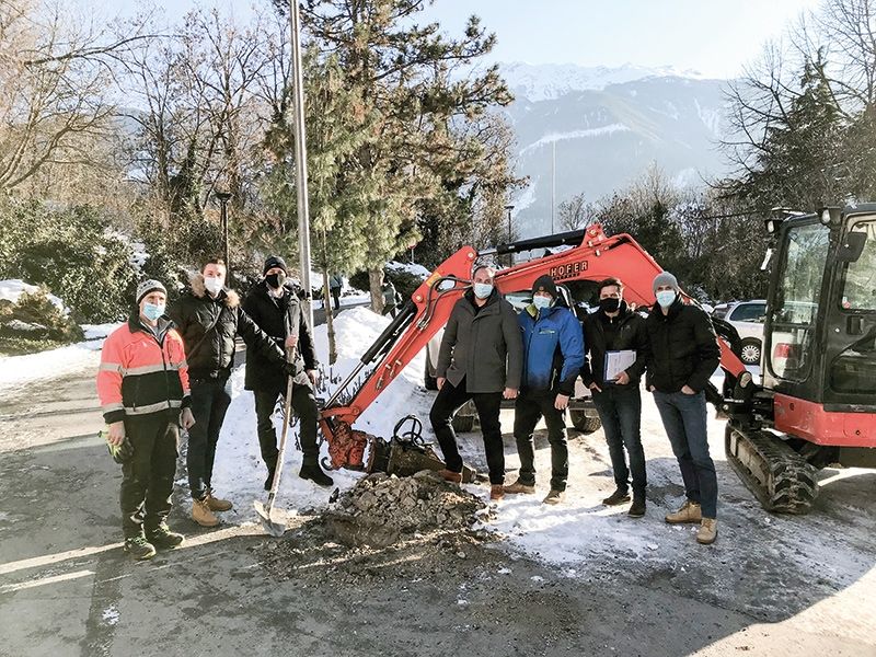 v. l.: Elmar Theiner (Hofer Tiefbau), Fabian Brunner (Hotel Prokulus), Christof Tappeiner (Präsident Tourismusgenossenschaft, Hotel Belvedere), Michael Hofer (Hofer Tiefbau), Hannes Warger (Patscheider & Partner), Thomas Oberhofer (Hofer Tiefbau), Uli Stampfer (Tourismusgenossenschaft Naturns), es fehlt Klaus Ladurner (Vize Präsident, Hotel Preidlhof) 