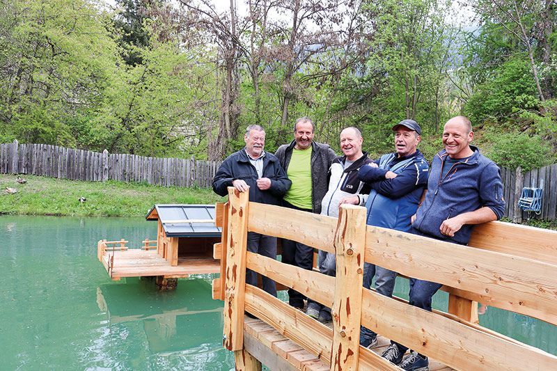 v. l. Roman Klotz, Armin Dengg (Waalmeister), Stephan Gander, Markus Kofler und Hubert Muntetschiniger (Waaler)