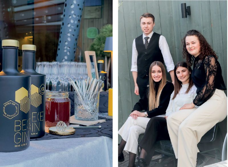 Leo Wieser, Emelie Schieder, Lisa Kofler und Selina Koch: exklusiver Gin mit einer subtilen Honignote