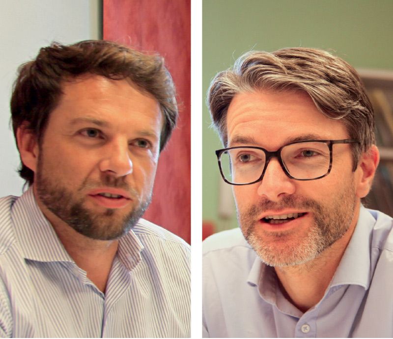 Michael Wunderer, Geschäftsführender VizeObmann der E-Werk Genossenschaft Prad und Mitarbeiter beim Südtiroler Energieverband SEV; Klaus Wallnöfer, Obmann der E-Werk Genossenschaft Prad