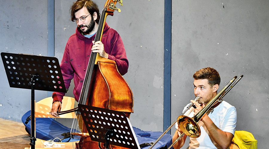 v. l.: Claudio Cavallin (Kontrabass) und Philipp Götsch aus Naturns (Posaune)